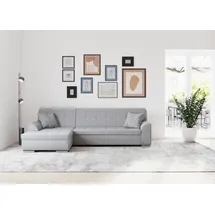 DOMO collection Ecksofa DOMO COLLECTION "TREVISO viele Bezüge, auch in Cord, L-Form, 267x178 cm", grau, B:267cm H:83cm T:178cm, 95% Polyester, 5% Nylon, Sofas, Ecksofa, wahlw. mit Bettfunktion, inkl. Zierkissen, Unser Dauertiefpreis