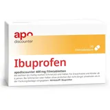 apodiscounter Ibuprofen 400 mg Schmerztabletten (50 Stk) - schnell wirksam & stark gegen Schmerzen