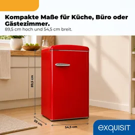 Exquisit Retro RKS120-V-H-160C Vollraumkühlschrank (122 l, 895 mm hoch, Rot)