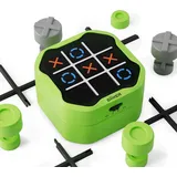 GIIKER Tic Tac Toe Bolt – Elektronisches 3-in-1 Puzzle-Handheld-Spielkonsole, Logikspiel für Kinder und Erwachsene, grün