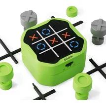 GIIKER Tic Tac Toe Bolt – Elektronisches 3-in-1 Puzzle-Handheld-Spielkonsole, Logikspiel für Kinder und Erwachsene, grün