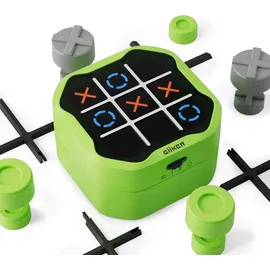 GIIKER Tic Tac Toe Bolt – Elektronisches 3-in-1 Puzzle-Handheld-Spielkonsole, Logikspiel für Kinder und Erwachsene, grün