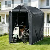 Wolketon Fahrradgarage Garagenzelt 187x100x165cm, Wasserdichtes Fahrradzelt 160g Pe, Uv-schutz Unterstand Für 2 Fahrräder, Stahlrahmen Verzinkt, Grau