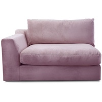 CAVADORE Sofa-Modul "Fiona"mit Armteil links / individuell kombinierbar als Ecksofa, Big Sofa oder Wohnlandschaft / 138 x 90 x 112 / Webstoff flieder-lila