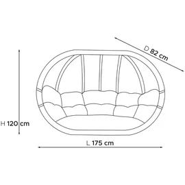 Konsimo Callisto Hölzerner Hängesessel Für Zwei Personen, Rot, - Konsimo®