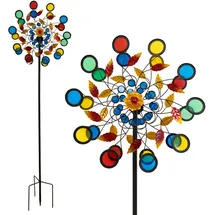 Lemodo Windrad Garten Metall 213 cm Bunt