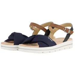 TOM TAILOR Damen Flache Sandalen mit Verschluss-Schnallen, blau, Uni, Gr. 37