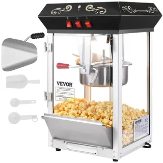Vevor Popcornmaschine Maker Popcornautomat Popcorngerät Kino 850W 8oz Schwarz