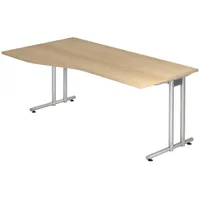 Bümö Schreibtisch Eiche, Nachbildung,Eiche, L-Form, 180x72x100 cm, FSC Mix,