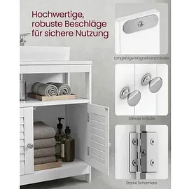 VASAGLE Waschtischunterschrank ohne Waschbecken BBC02WT weiß 60,0 x 30,0 x 60,0 cm
