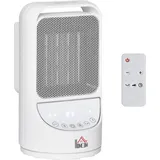 Homcom Heizgerät Heizlüfter 750W/1500W Keramik Elektroheizer mit 3 Stufen Warm 12-Stunden-Timer 45° Oszillation Heizer Heizung Wärme PP PBT Weiß