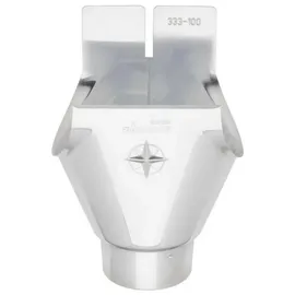 Zambelli Ablaufstutzen oval verzinkt Einhangstutzen für Dachrinne halbrund DN80 280/7 teilig Silber