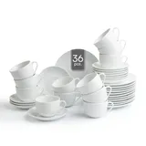 Home4You Kaffeeservice 36-tlg. rund weiß