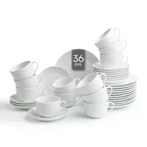 Home4You Kaffeeservice 36-tlg. rund weiß