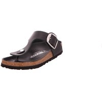 Birkenstock Unisex Gizeh Big Buckle Black, Natural Leather Flip Flops, 39 EU - 39 EU