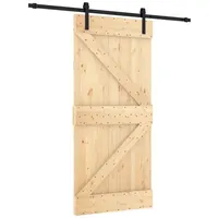VidaXL Schiebetür mit Beschlag 95x210 cm Massivholz Kiefer