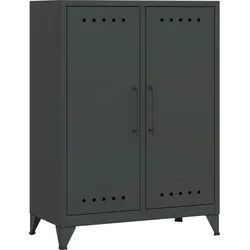 Bisley Fern Middle Sideboard aus Metall | Metallschrank im Retro-Instustrial Design in anthrazitgrau
