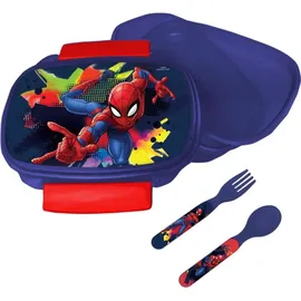 SpiderMan Splotch Sandwichbox + Besteckset