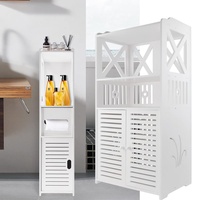 Badezimmerschrank Bodenhaus-Möbel für Familie Badezimmer Ultradünne Badezimmereinheit mit 1 Tür 1 Papierschublade, 31,5 Zoll Hoch