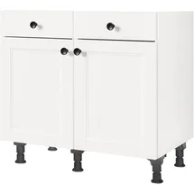 Nobilia nobilia® Unterschrank "Cascada", vormontiert, Breite 90 cm, Soft-Close-Funktion bei den Schubkästen, inkl. höhenverstellbare Sockelfüße weiß
