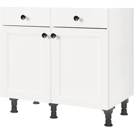 Nobilia nobilia® Unterschrank "Cascada", vormontiert, Breite 90 cm, Soft-Close-Funktion bei den Schubkästen, inkl. höhenverstellbare Sockelfüße weiß