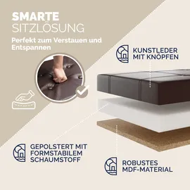CASARIA Sitzbank Braun 115x38x38cm mit Stauraum Faltbar