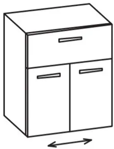 Artiqua 400 Variabler Midischrank, Oxid Hellgrau quer, 400-MVT-2-60-7183-721 400-MVT-2-60-7183-721