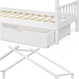 VitaliSpa Hausbett Design 90 x 200 cm Kiefer massiv weiß