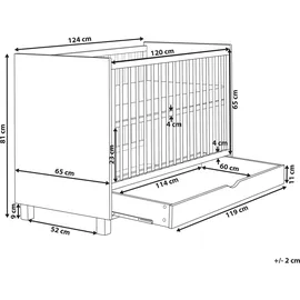 Beliani Babybett mit Schublade Gunnar 60 x 120 cm