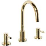 Beliani Beliani, Wasserhahn 3-Loch Waschtischarmatur Messing Gold