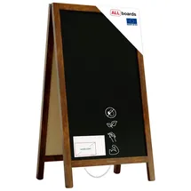 ALLboards Kundenstopper – lackierter Holzrahmen 78x44 cm - Schwarz/Braun