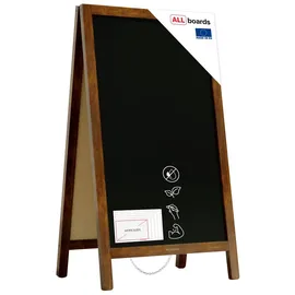 ALLboards Kundenstopper – lackierter Holzrahmen 78x44 cm - Schwarz/Braun