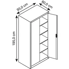 Californian Products CP Stahlschrank 8922-00 S10553 lichtgrau, rededagrün 93,0 x 60,0 x 195,0 cm, aufgebaut