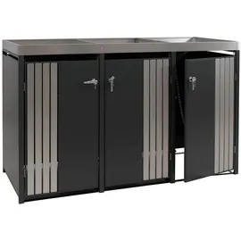 MCW Mülltonnenbox MCW-O67-PK-3 196 x 125 x 84 cm schwarz