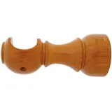 Riel Chyc - Glatte, offene Halterung Holz 28x128 mm. Teakholzfarben