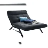 KAWOLA Relaxliege AMERIVA Polyester 120 x 110 x 158 cm Schwarz mit Kissen und Kopfteil