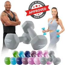 MIWEBA Neopren Gymnastikhanteln 2er-Set 2x 5,0 kg grau