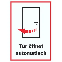 Tür öffnet automatisch Schild A0 (841x1189mm)