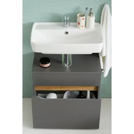 Pelipal Waschbeckenunterschrank Quickset 357 1 Auszug 60 x 53 x 33 cm Grau