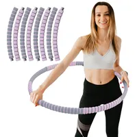 RAMROXX Hula-Hoop-Reifen Fitness Reifen Edelstahl 8 Teile gepolstert befüllbar Grau Pink grau
