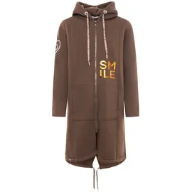 Zwillingsherz Kurzmantel "Alissa Shiny", Damen, Gr. S/M, braun, Sweatware, Obermaterial: 50% Baumwolle, 50% Polyester, bedruckt, bestickt, unifarben, bequem ca.