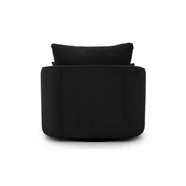 S-Style Drehsessel Ted Cord 107 x 94 x 0 cm Schwarz drehbar mit Kissen