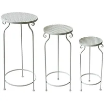Hti-Living Blumenständer 3er Set 0 x 0 cm Weiß