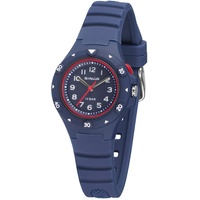 SINAR Kinder Jugend Armbanduhr Sportuhr Jungen Mädchen Analog Quarz 10 bar mit Silikonarmband und Licht Blau Rot XB-19-2