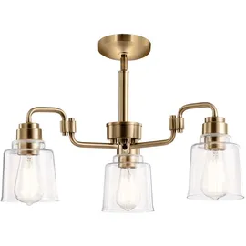 Elstead Lighting Kronleuchter Hängelampe Deckenlampe Pendellampe Stahl Glas Messing 3-Flammig