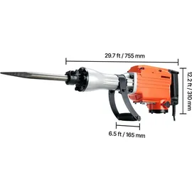 Vevor Hochleistungs-Betonbrecher Abbruchhammer 2200 W inkl. 6 Meißel
