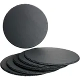 6x Schieferplatten rund Ø30cm Untersetzer Pizza-Teller Servier-Platte Naturschiefer