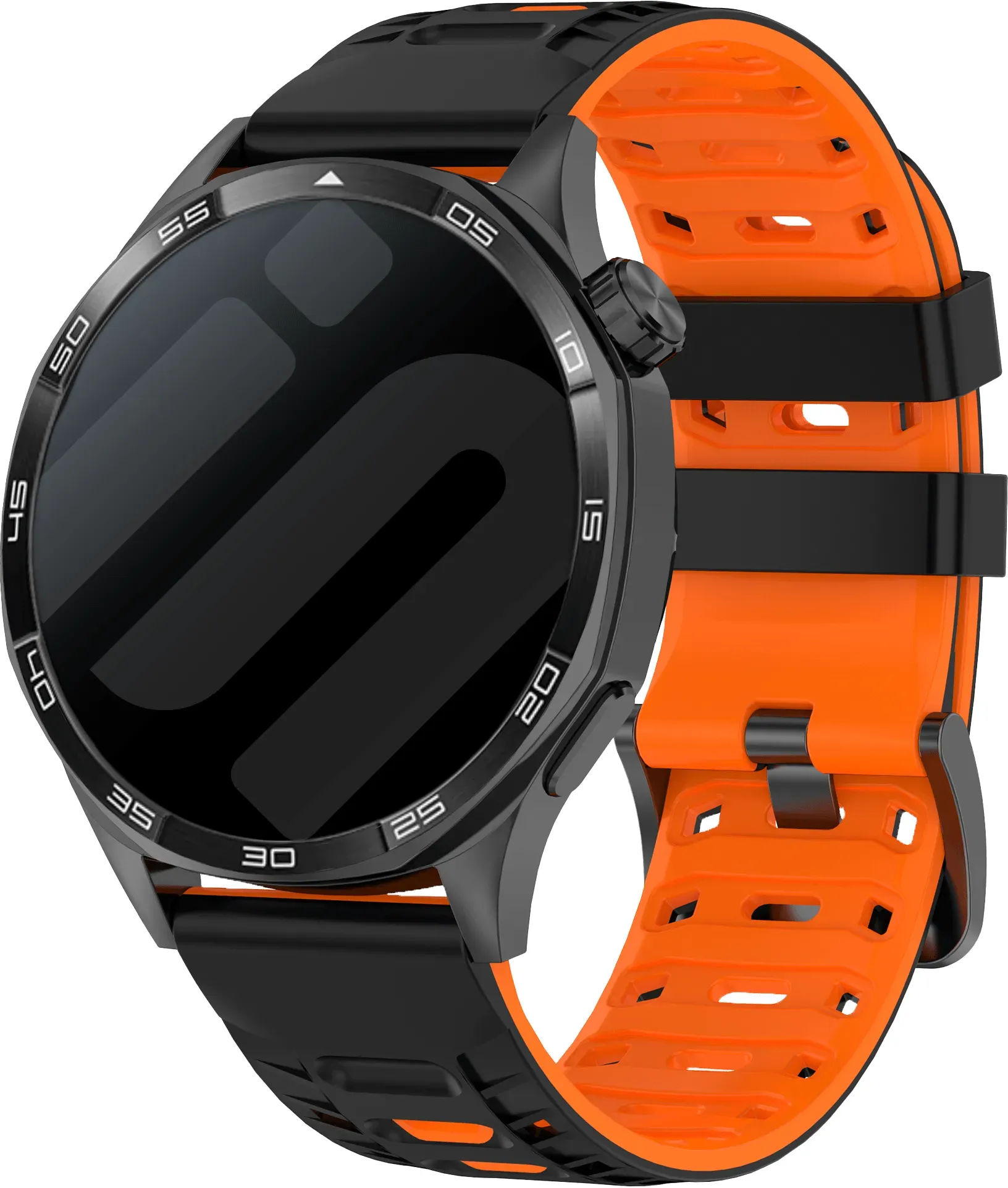 Strap-it Nothing CMF Watch 3 Pro Armband Silikon 'Sport' für Nothing CMF Watch 3 Pro - Schwarz/Orange - Schnallenverschluss