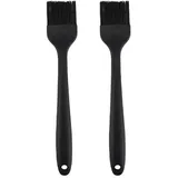 Jitnga 2 Stück 21Cm Silikon Backpinsel, Küche Pastry Brush, Bbq Pinsel Für Grillen, Gebäck, Rühren, Backen, Kochen(Schwarz)