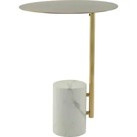 Kayoom Beistelltisch KAYOOM "Rocio, Ausgefallenes Design,Stabiler Marmor-Sockel", weiß, B:40cm H:54cm T:40cm, Tischplatte: 100% marmorisiertes Glas / Gestell: Marmor, Edelstahl, Tische, Beistelltisch, ausgefallenes Gestell, stabiler Marmorfuß, marmorierte 